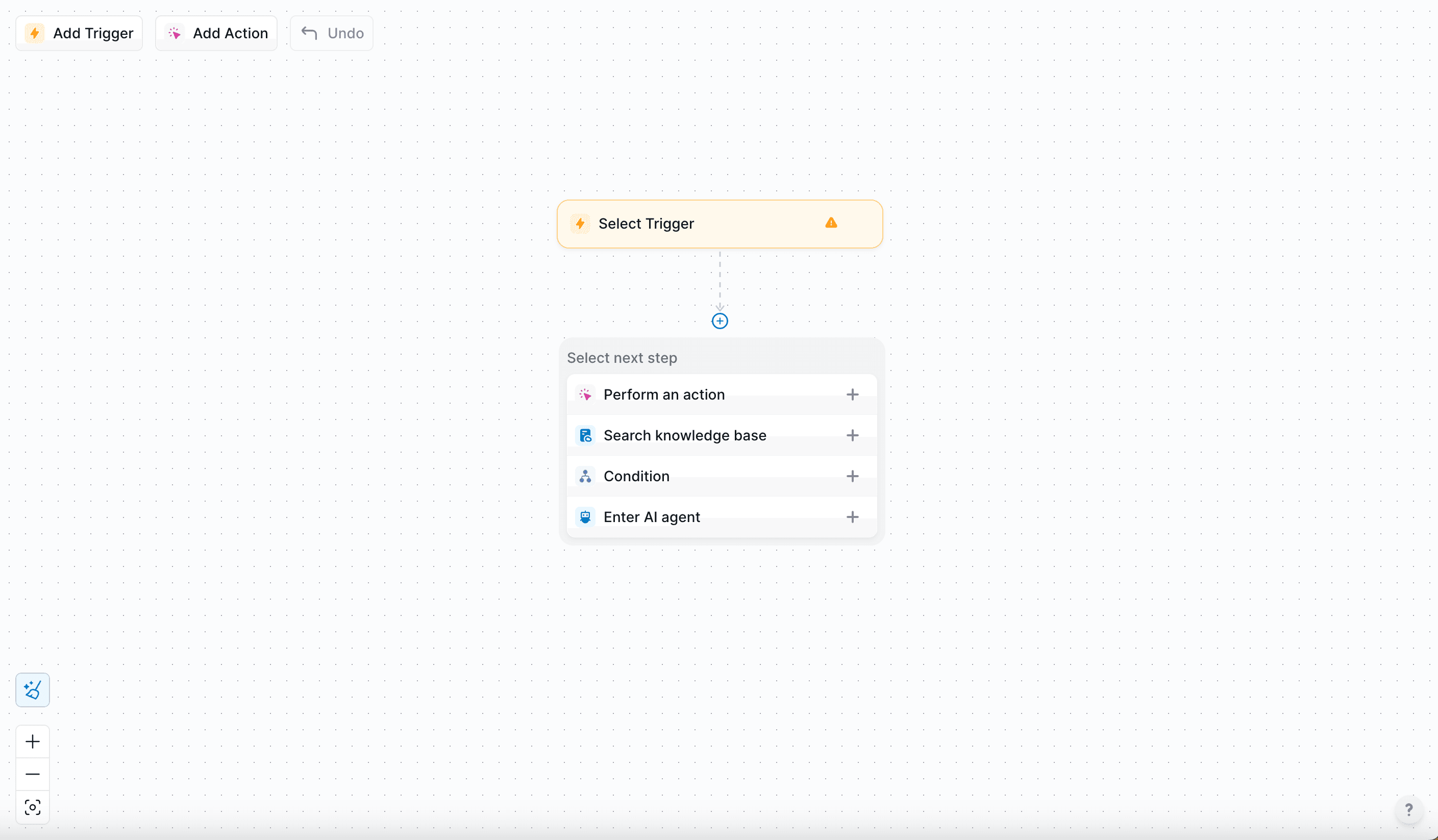 Lindy workflow builder for designing AI agents